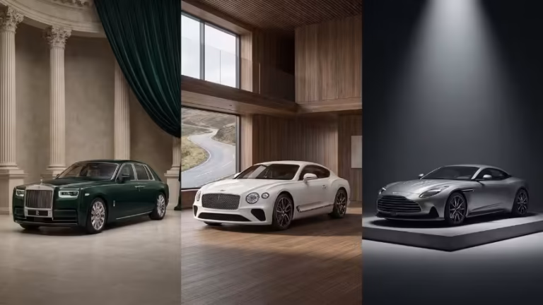 Leading luxury cars brands including Rolls-Royce, Bentley and Aston Martin showcasing modern ultra-luxury design.