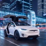esla Model X Plaid ultra-high-performance electric SUV with tri-motor powertrain and Falcon Wing doors.